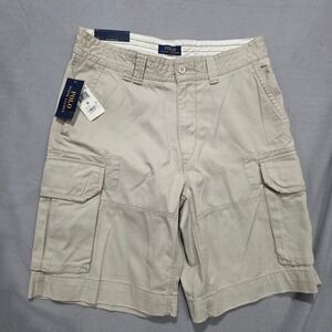 Polo Ralph Lauren Mens Cargo Shorts Khaki Tan Classic Polo Chino Utility Size 33